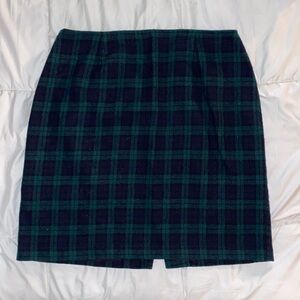 Green & blue plaid skirt
